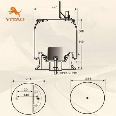 1V 8829 ট্রাক এয়ার স্প্রিং, ফায়ারস্টোন W01-358-8829/কনটিনটেক 910-16P449 এর জন্য উপযুক্ত