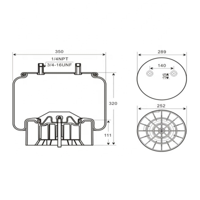 W01-358-8091 Goodyear 1R14-171 Hendrickson এর জন্য হেভি ডিউটি ​​এয়ার ব্যাগ