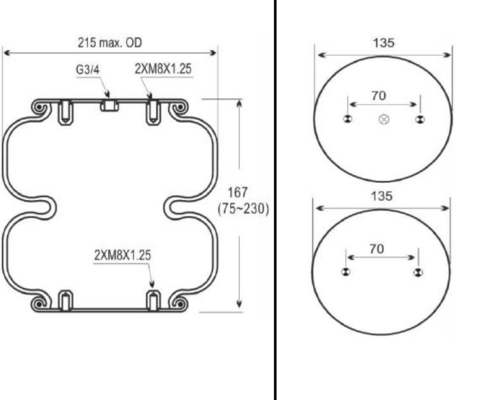 CONTITECH FD120-17/113053/2B-181 রাবার এয়ার স্প্রিং এয়ার সাসপেনশন কিট