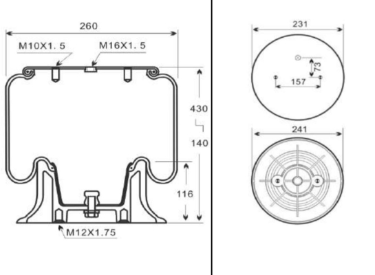 50046 W01-M58-6251 ট্রাক SAF 503513061 এর জন্য ট্রাক এয়ার স্প্রিং কন্টিটেক এয়ার স্প্রিং